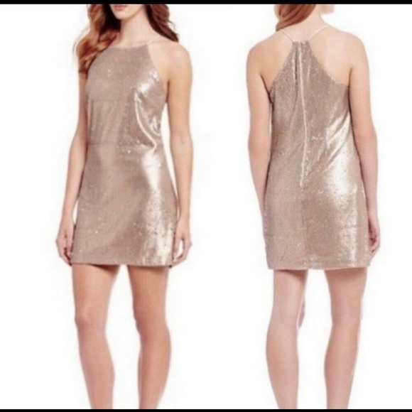 Gold mini dress by Halston - Picture 2 of 7